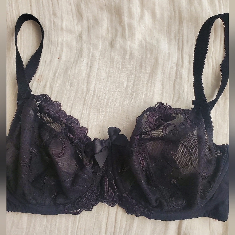 Chic Black Lace Underwire Bra Fit Fully Yours 34D